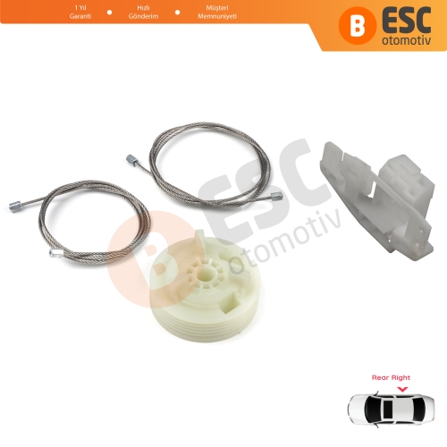 Renault Scenic Grand Scenic MK2 JM0/1 2003-2009 4/5 Kapı 8200118857 İçin Elektrikli Arka Sağ Kapı Cam Kriko Tamir Seti