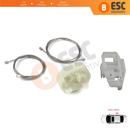 Renault Scenic Grand Scenic MK2 JM0/1 2003-2009 4/5 Kapı 8200118857 İçin Elektrikli Arka Sağ Kapı Cam Kriko Tamir Seti