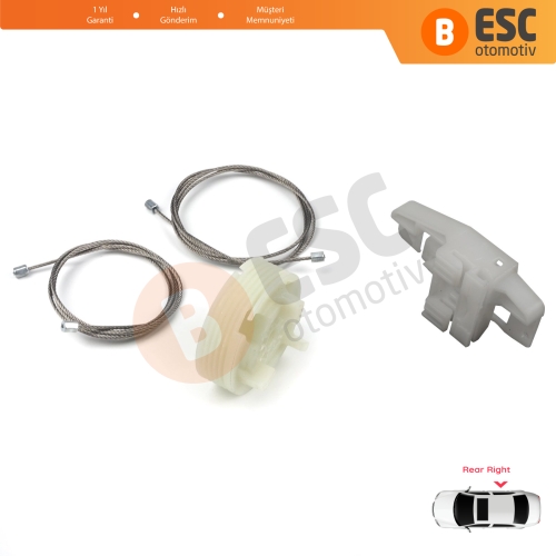 Renault Scenic Grand Scenic MK2 JM0/1 2003-2009 4/5 Kapı 8200118857 İçin Elektrikli Arka Sağ Kapı Cam Kriko Tamir Seti