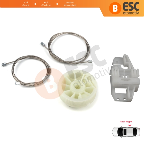 Renault Scenic Grand Scenic MK2 JM0/1 2003-2009 4/5 Kapı 8200118857 İçin Elektrikli Arka Sağ Kapı Cam Kriko Tamir Seti