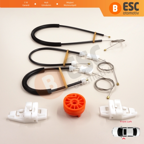 Citroen Xsara N2 N0 1997-2010 Estate SW Coupe 9221H4 İçin Elektrikli Ön Sol Cam Kriko Tamir Seti