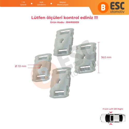 Renault Fluence Megane MK3 Scenic Grand MK3 için Makas Tip Cam Kriko Kayar Pivot Kılavuz Klipsi