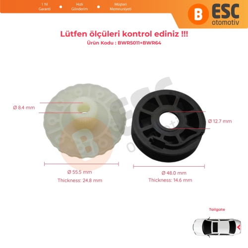 Land Rover Freelander MK1 L314 LN 1997-2006 3/5 Kapı CVH101150 İçin Elektrikli Arka Bagaj Kapı Cam Kriko Makara Freze Dişli Seti