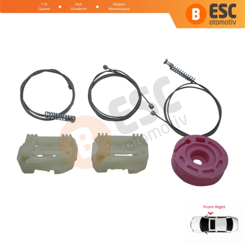 Hyundai I30 MK1 FD 2007-2012 5-Kapı 824812L001 İçin Elektrikli Ön Sağ Cam Kriko Tamir Seti