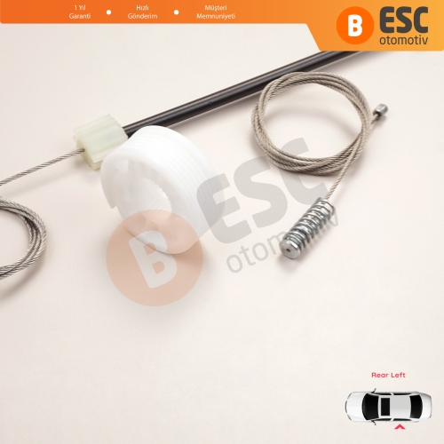 BMW 5 Serisi E60 E61 2003-2010 4/5 Kapı 51357184745 İçin Elektrikli Arka Sol Cam Kriko Tamir Seti