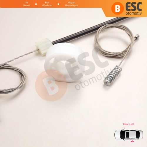 BMW 5 Serisi E60 E61 2003-2010 4/5 Kapı 51357184745 İçin Elektrikli Arka Sol Cam Kriko Tamir Seti