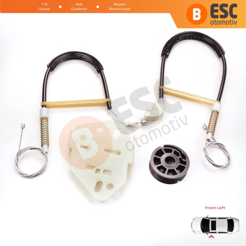 Ford Escort MK6 1995-2002 Orion MK3 4/5 Kapı 91ABA23201 İçin Elektrikli Ön Sol Cam Kriko Tamir Seti