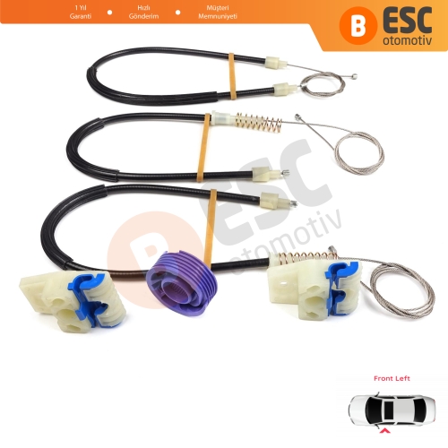 VW Polo Vento MK5 6R 6C 61 2009-2022 4/5 Kapı 6R4837461 İçin Elektrikli Ön Sol Cam Kriko Tamir Seti