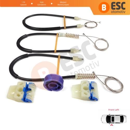 VW Polo Vento MK5 6R 6C 61 2009-2022 4/5 Kapı 6R4837461 İçin Elektrikli Ön Sol Cam Kriko Tamir Seti