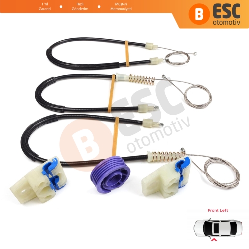 VW Polo Vento MK5 6R 6C 61 2009-2022 4/5 Kapı 6R4837461 İçin Elektrikli Ön Sol Cam Kriko Tamir Seti