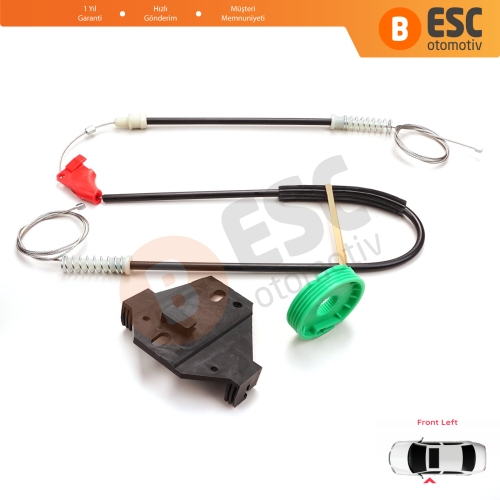 VW Transporter T4 MK4 Eurovan Caravelle 1990-2003 7D0959801 İçin Elektrikli Ön Sol Cam Kriko Tamir Seti