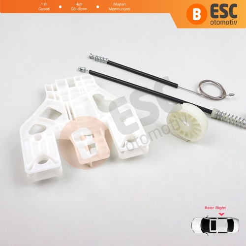 Audi A1 MK1 8X 2010-2019 5-Kapı Hatchback Sportback 8X4839462 İçin Elektrikli Arka Sağ Cam Kriko Tamir Seti