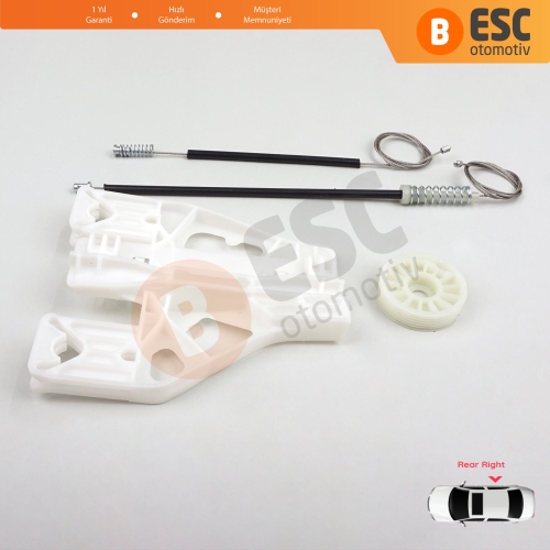 Audi A1 MK1 8X 2010-2019 5-Kapı Hatchback Sportback 8X4839462 İçin Elektrikli Arka Sağ Cam Kriko Tamir Seti