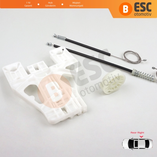 Audi A1 MK1 8X 2010-2019 5-Kapı Hatchback Sportback 8X4839462 İçin Elektrikli Arka Sağ Cam Kriko Tamir Seti