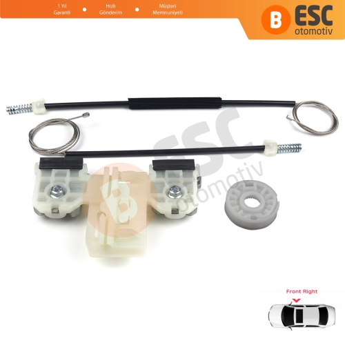 Skoda Fabia MK2 5J MG 542 545 2006-2014 5-Kapı 5J1837402 İçin Elektrikli Ön Sağ Cam Kriko Tamir Seti