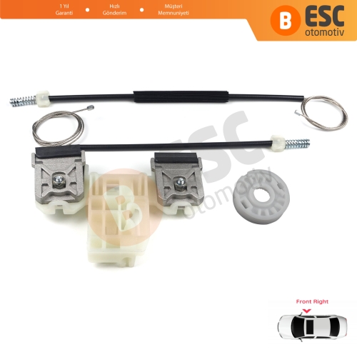 Skoda Fabia MK2 5J MG 542 545 2006-2014 5-Kapı 5J1837402 İçin Elektrikli Ön Sağ Cam Kriko Tamir Seti