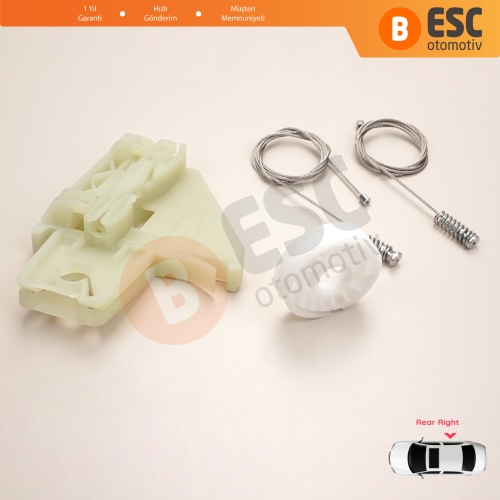 Skoda Octavia MK2 A5 1Z3 1Z5 2004-2013 4/5-Kapı 1Z0839656 İçin Elektrikli Arka Sağ Cam Kriko Tamir Seti