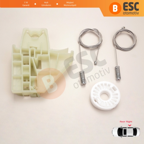 Skoda Octavia MK2 A5 1Z3 1Z5 2004-2013 4/5-Kapı 1Z0839656 İçin Elektrikli Arka Sağ Cam Kriko Tamir Seti
