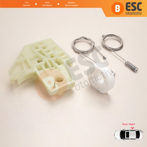 Skoda Octavia MK2 A5 1Z3 1Z5 2004-2013 4/5-Kapı 1Z0839656 İçin Elektrikli Arka Sağ Cam Kriko Tamir Seti