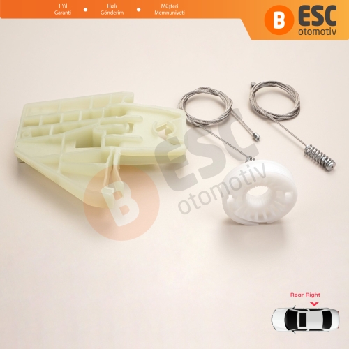 Skoda Octavia MK2 A5 1Z3 1Z5 2004-2013 4/5-Kapı 1Z0839656 İçin Elektrikli Arka Sağ Cam Kriko Tamir Seti