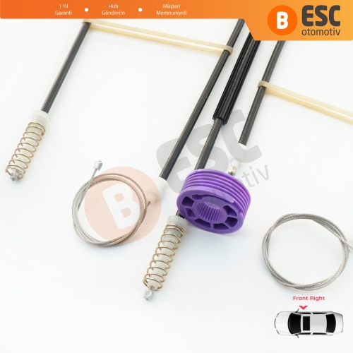 Seat Toledo MK3 5P2 2004-2009 Altea 5P1 XL 5P5 5P8 5P0837462 İçin Elektrikli Ön Sağ Kapı Cam Kriko Tamir Seti