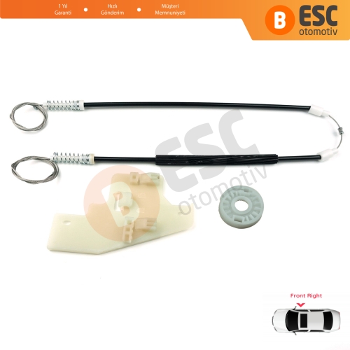 Peugeot 407 6E 6D 2004-2011 4/5 Kapı 9644893480 İçin Elektrikli Ön Sağ Cam Kriko Tamir Seti