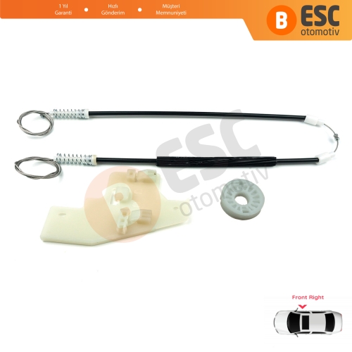 Peugeot 407 6E 6D 2004-2011 4/5 Kapı 9644893480 İçin Elektrikli Ön Sağ Cam Kriko Tamir Seti