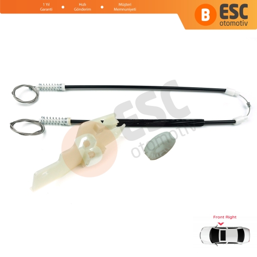 Peugeot 407 6E 6D 2004-2011 4/5 Kapı 9644893480 İçin Elektrikli Ön Sağ Cam Kriko Tamir Seti