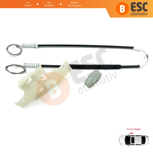 Peugeot 407 6E 6D 2004-2011 4/5 Kapı 9644893480 İçin Elektrikli Ön Sağ Cam Kriko Tamir Seti