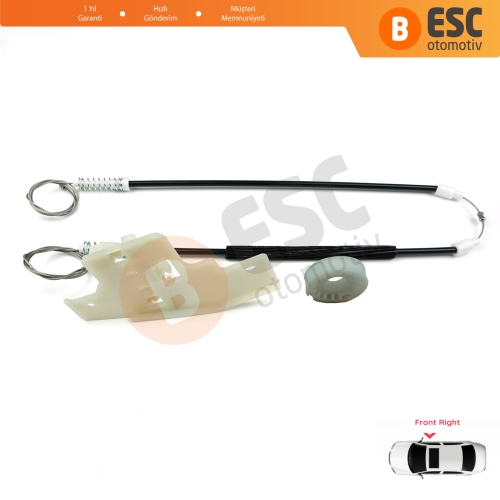 Peugeot 407 6E 6D 2004-2011 4/5 Kapı 9644893480 İçin Elektrikli Ön Sağ Cam Kriko Tamir Seti