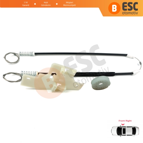 Peugeot 407 6E 6D 2004-2011 4/5 Kapı 9644893480 İçin Elektrikli Ön Sağ Cam Kriko Tamir Seti