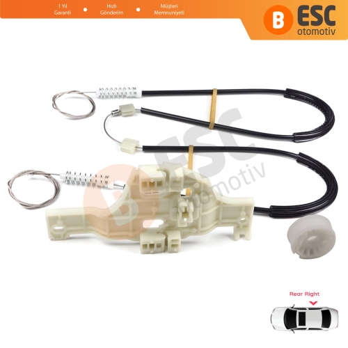 Renault Megane MK3 KZ0/1 BZ0/1 B3 2008–2017 5-Kapı 827200003R İçin Elektrikli Arka Sağ Cam Kriko Tamir Seti