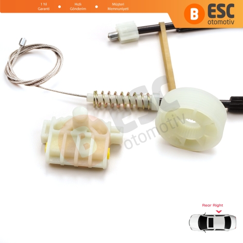 Renault Laguna MK3 X91 BT0/1 KT0/1 2007-2015 5-Kapı 827000001R İçin Elektrikli Arka Sağ Cam Kriko Tamir Seti