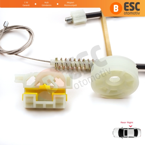 Renault Laguna MK3 X91 BT0/1 KT0/1 2007-2015 5-Kapı 827000001R İçin Elektrikli Arka Sağ Cam Kriko Tamir Seti