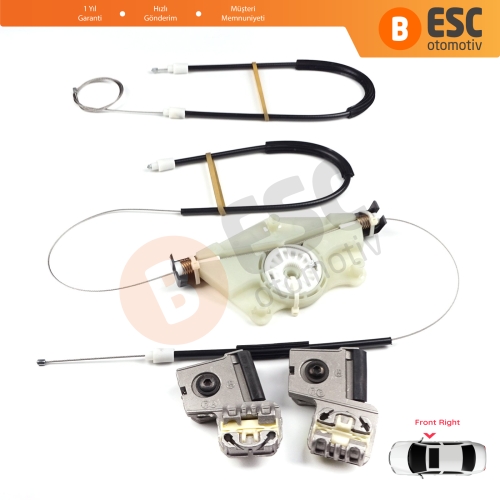 VW Golf MK4 Jetta Bora A4 1J 4/5 Kapı 1JM898462 İçin Sağ Ön Cam Kriko Metal Klips Tamir Seti