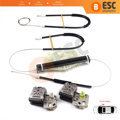 VW Golf MK4 Jetta Bora A4 1J 4/5 Kapı 1JM898462 İçin Sağ Ön Cam Kriko Metal Klips Tamir Seti