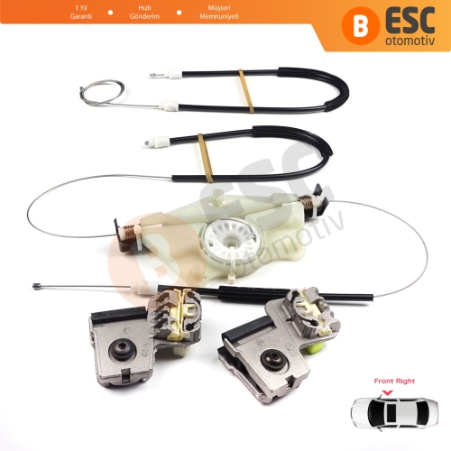 VW Golf MK4 Jetta Bora A4 1J 4/5 Kapı 1JM898462 İçin Sağ Ön Cam Kriko Metal Klips Tamir Seti