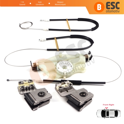 VW Golf MK4 Jetta Bora A4 1J 4/5 Kapı 1JM898462 İçin Sağ Ön Cam Kriko Metal Klips Tamir Seti