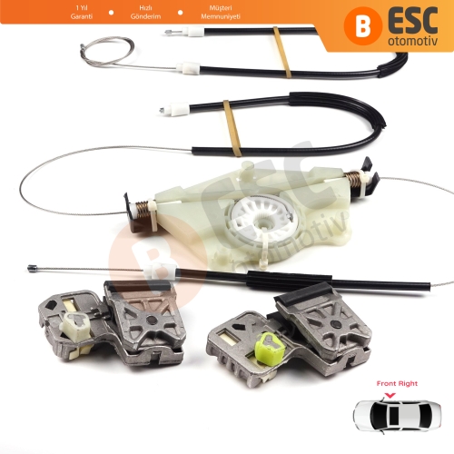 VW Golf MK4 Jetta Bora A4 1J 4/5 Kapı 1JM898462 İçin Sağ Ön Cam Kriko Metal Klips Tamir Seti