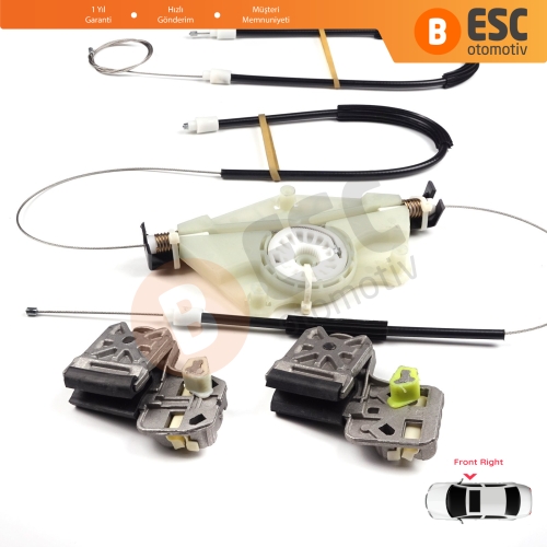 VW Golf MK4 Jetta Bora A4 1J 4/5 Kapı 1JM898462 İçin Sağ Ön Cam Kriko Metal Klips Tamir Seti