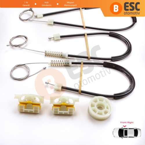 Renault Laguna MK3 X91 BT0/1 KT0/1 2007-2015 5-Kapı 807000002R İçin Elektrikli Ön Sağ Cam Kriko Tamir Seti