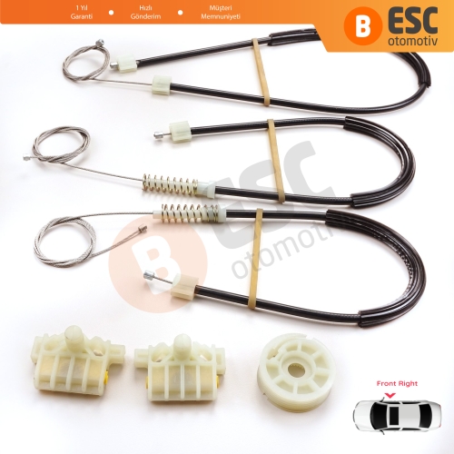 Renault Laguna MK3 X91 BT0/1 KT0/1 2007-2015 5-Kapı 807000002R İçin Elektrikli Ön Sağ Cam Kriko Tamir Seti