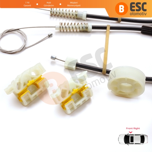 Renault Laguna MK3 X91 BT0/1 KT0/1 2007-2015 5-Kapı 807000002R İçin Elektrikli Ön Sağ Cam Kriko Tamir Seti