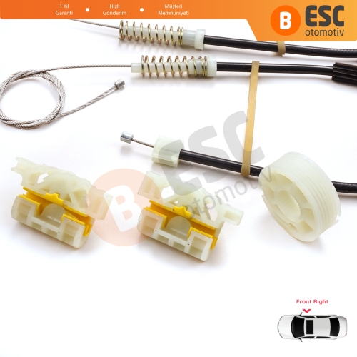 Renault Laguna MK3 X91 BT0/1 KT0/1 2007-2015 5-Kapı 807000002R İçin Elektrikli Ön Sağ Cam Kriko Tamir Seti