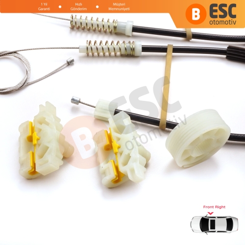 Renault Laguna MK3 X91 BT0/1 KT0/1 2007-2015 5-Kapı 807000002R İçin Elektrikli Ön Sağ Cam Kriko Tamir Seti