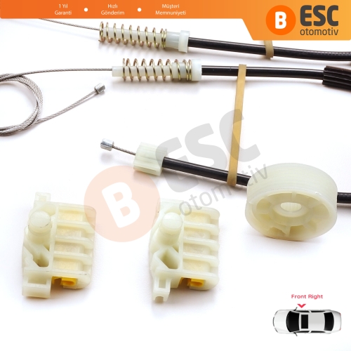 Renault Laguna MK3 X91 BT0/1 KT0/1 2007-2015 5-Kapı 807000002R İçin Elektrikli Ön Sağ Cam Kriko Tamir Seti