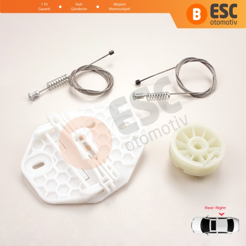 Renault Clio MK2 BB CB Thalia MK1 LB Symbol MK1 7700434304 İçin Sağ Arka Cam Kriko Seti