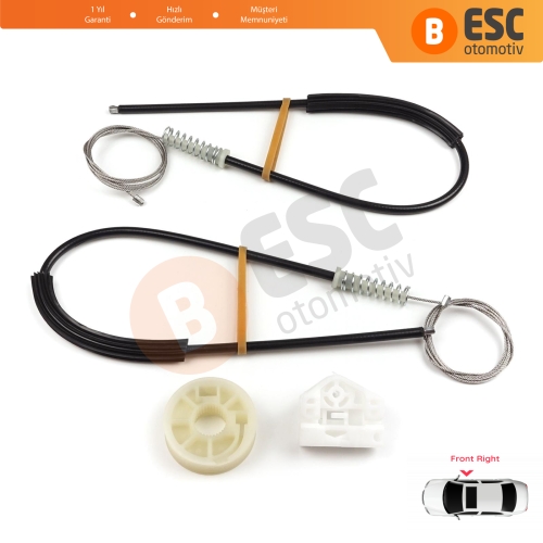 Renault Master MK3 Opel Movano B Nissan NV400 X62 Interstar 807200008R İçin Sağ Kapı Cam Kriko Tamir Seti