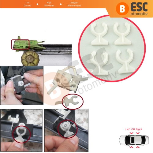 Fiat Albea Siena Palio Doblo Panda Ducato Trafic 2 Vivaro A Iveco Romeo 147 İçin Cam Kriko Plastik Ayak Sabitleme Klipsi