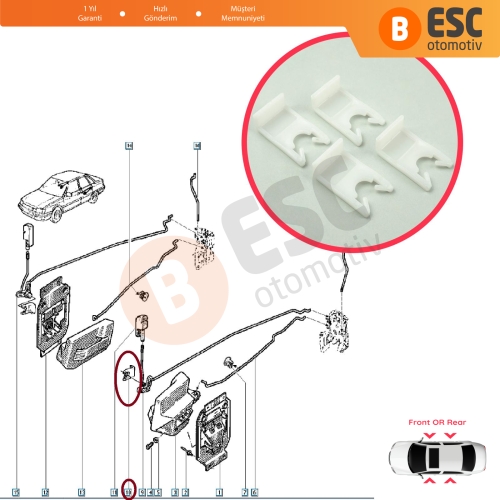 Renault Clio Laguna Espace MK1 MK2 Safrane 19 21 25 5 7700757267 İçin Kapı Kilit Sabitleme Klips Agraf Tespit Parçası